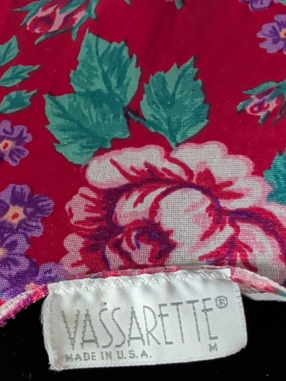 vassarette Fuchsia Floral Lace-Trim Chemise - Picture 2 of 3
